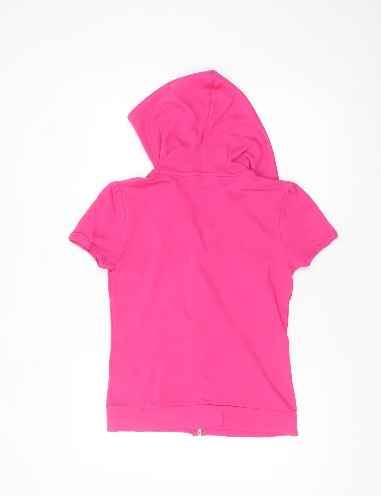 Pineapple Women Pink Size 10 Full Zip Short Sleeve Hoodie Cotton