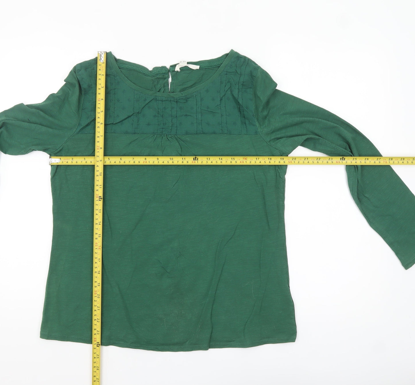 White Stuff Womens Green Long Sleeve Cotton Tunic Blouse UK 14