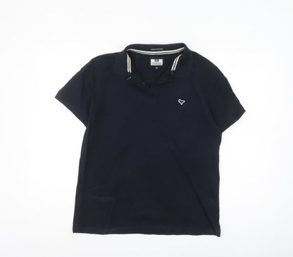 Weekend Offender Unisex Blue Cotton Polo Shirt M Casual Short Sleeve