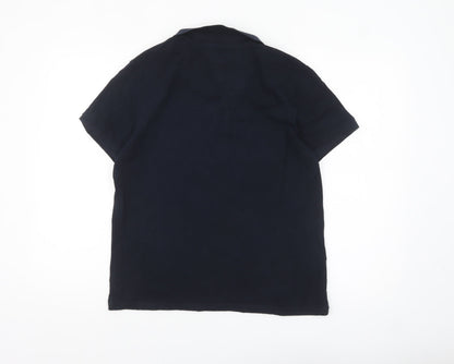 Weekend Offender Unisex Blue Cotton Polo Shirt M Casual Short Sleeve