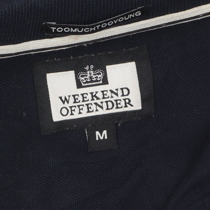Weekend Offender Unisex Blue Cotton Polo Shirt M Casual Short Sleeve
