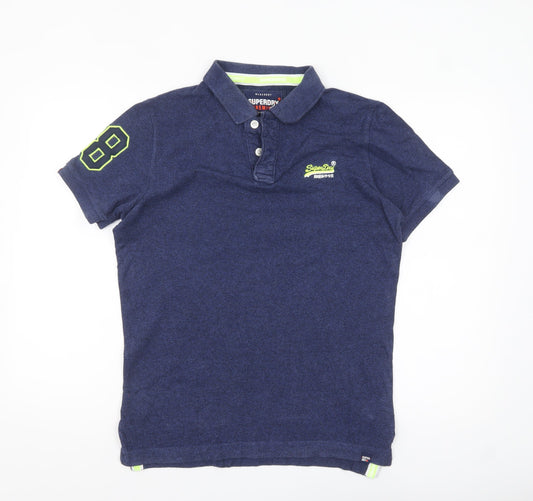 Superdry Men's Blue Slim Fit Polo Shirt Size M