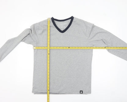 The White Company Men’s Grey Long Sleeve V-Neck Casual Top Size S