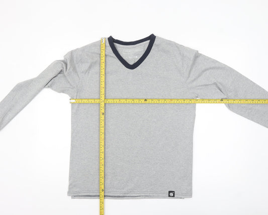 The White Company Men’s Grey Long Sleeve V-Neck Casual Top Size S
