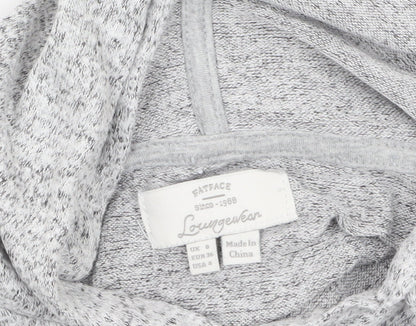 FatFace Women Grey Hoodie Size 8 Pullover Soft Knit Loungewear