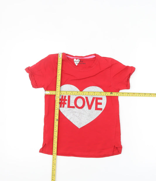 My Weekend Favourites Girls Red #LOVE Graphic T-Shirt Age 8 Years Cotton