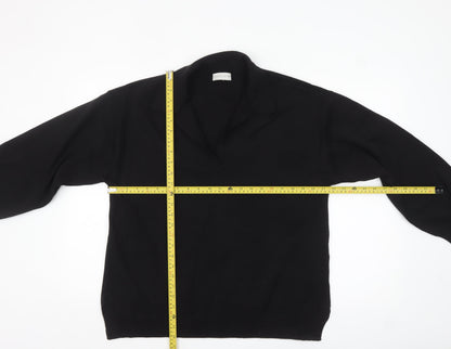Pretty Lavish Women's Black Collared Pullover Jumper Size S