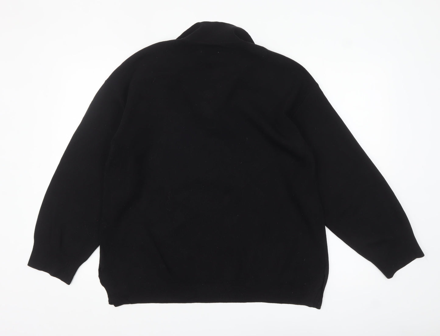 Pretty Lavish Women's Black Collared Pullover Jumper Size S