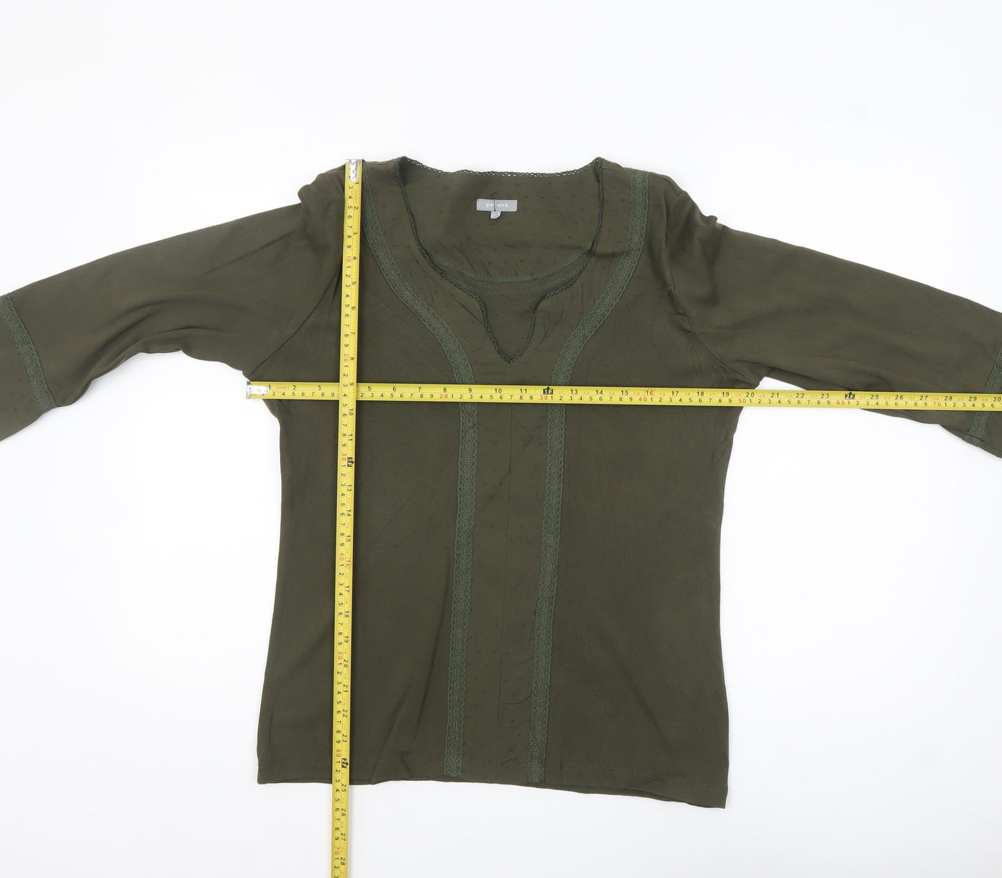Marks and Spencer Per Una Women's Green Cotton Tunic Blouse Size 16