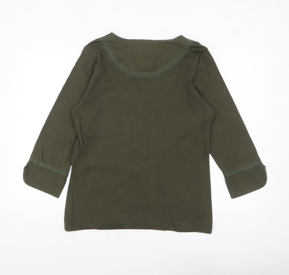 Marks and Spencer Per Una Women's Green Cotton Tunic Blouse Size 16