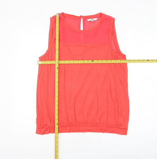 Next Women Coral Sleeveless Blouse UK 18 Basic Viscose Blend Top