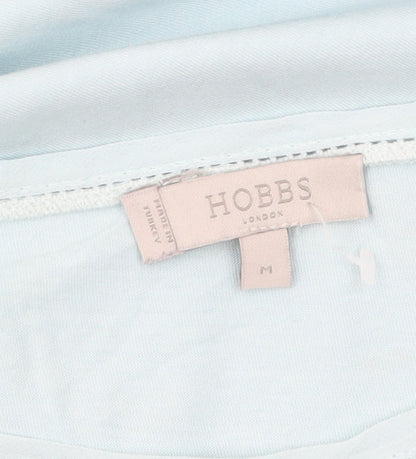Hobbs Women Blue Modal Cotton Flutter Sleeve T-Shirt M