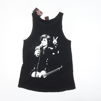 Death Kitty Women’s Black Music Tank Top S 100% Cotton Rock Style