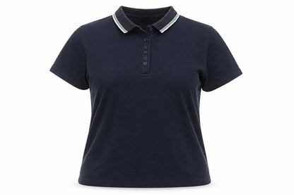 Lands' End Women's Blue Petite S Polo Shirt Short Sleeve Cotton