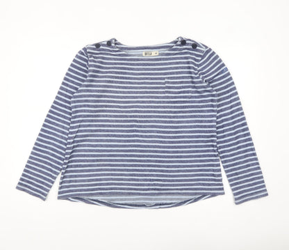 Batela Womens Blue Striped Cotton Nautical Long Sleeve Top Size 12