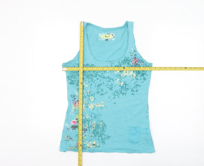 Next Womens Blue Floral Sleeveless Camisole Tank Top L
