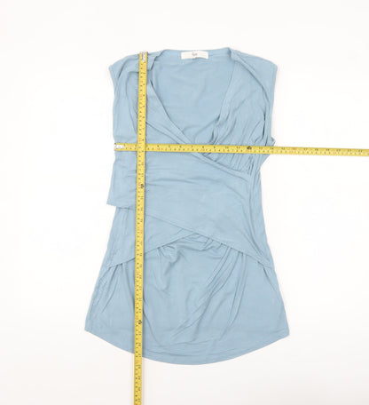 Ripe Women’s Blue Maternity Wrap Sleeveless Viscose Blouse M
