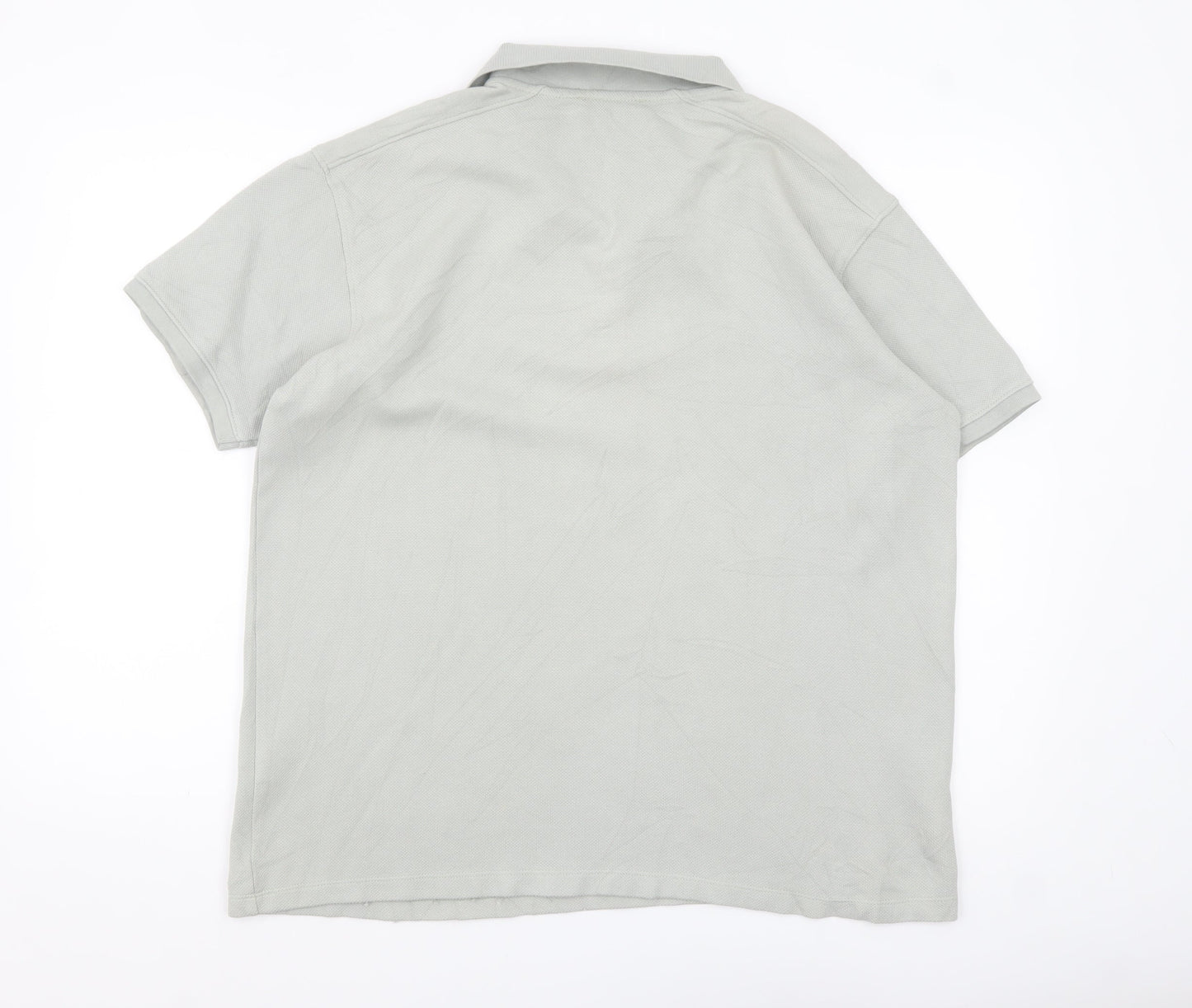 Zara Men's Grey Cotton Polo Shirt Size L Short Sleeve Casual