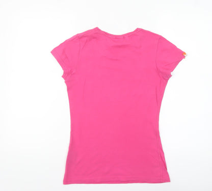 Superdry Womens Pink Cotton Slim Fit Short Sleeve T-Shirt S
