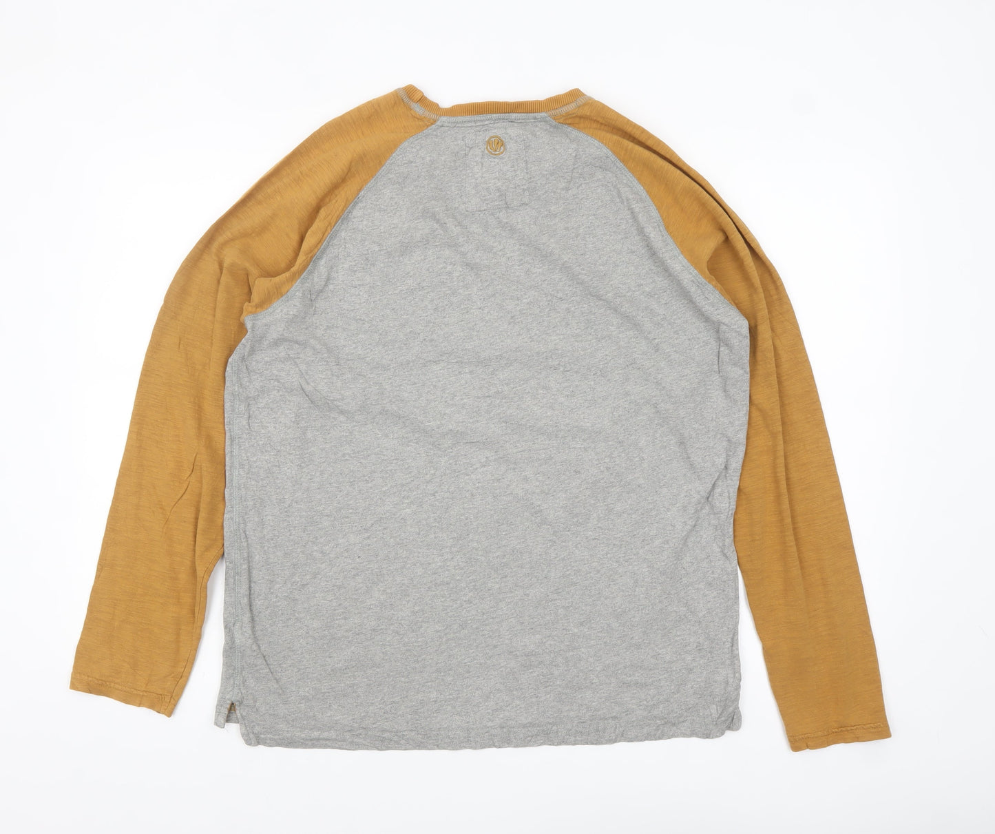 Fat Face Men's Grey & Brown Long Sleeve Cotton Top Size M