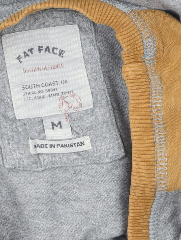 Fat Face Men's Grey & Brown Long Sleeve Cotton Top Size M