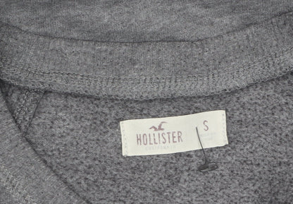 Hollister Womens Grey Long Sleeve Crew Neck Basic T-Shirt S
