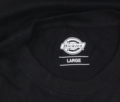 Dickies Men's Black Large Logo Short Sleeve Cotton T-Shirt