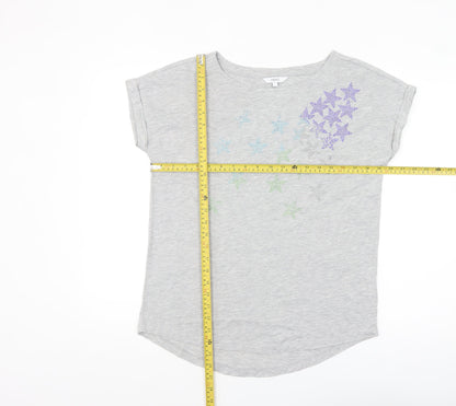 Next Women’s Grey Rhinestone Star T-Shirt Size 10