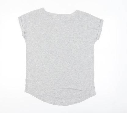 Next Women’s Grey Rhinestone Star T-Shirt Size 10