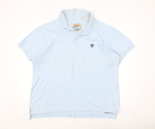 Timberland Men's Light Blue Cotton Polo Shirt Size 2XL