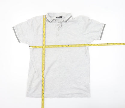 McKenzie Men's Grey Cotton Blend Short Sleeve Polo Shirt M