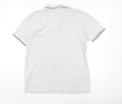 McKenzie Men's Grey Cotton Blend Short Sleeve Polo Shirt M