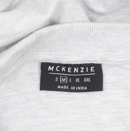 McKenzie Men's Grey Cotton Blend Short Sleeve Polo Shirt M