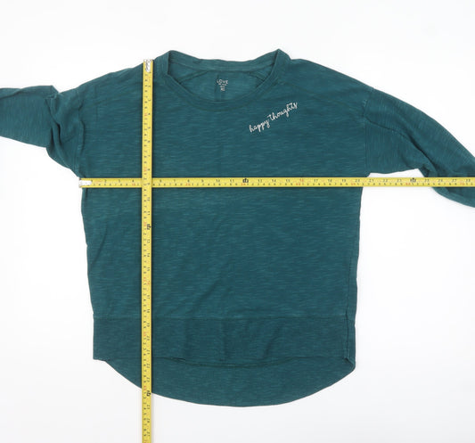 Love by Gap Women’s Teal Long Sleeve Jersey Top XS Relaxed Fit