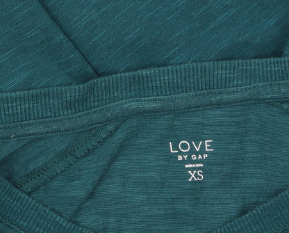 Love by Gap Women’s Teal Long Sleeve Jersey Top XS Relaxed Fit