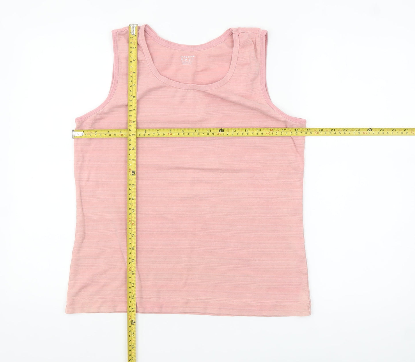 Lands' End Women's Pink 100% Cotton Jersey Sleeveless Tank Top M
