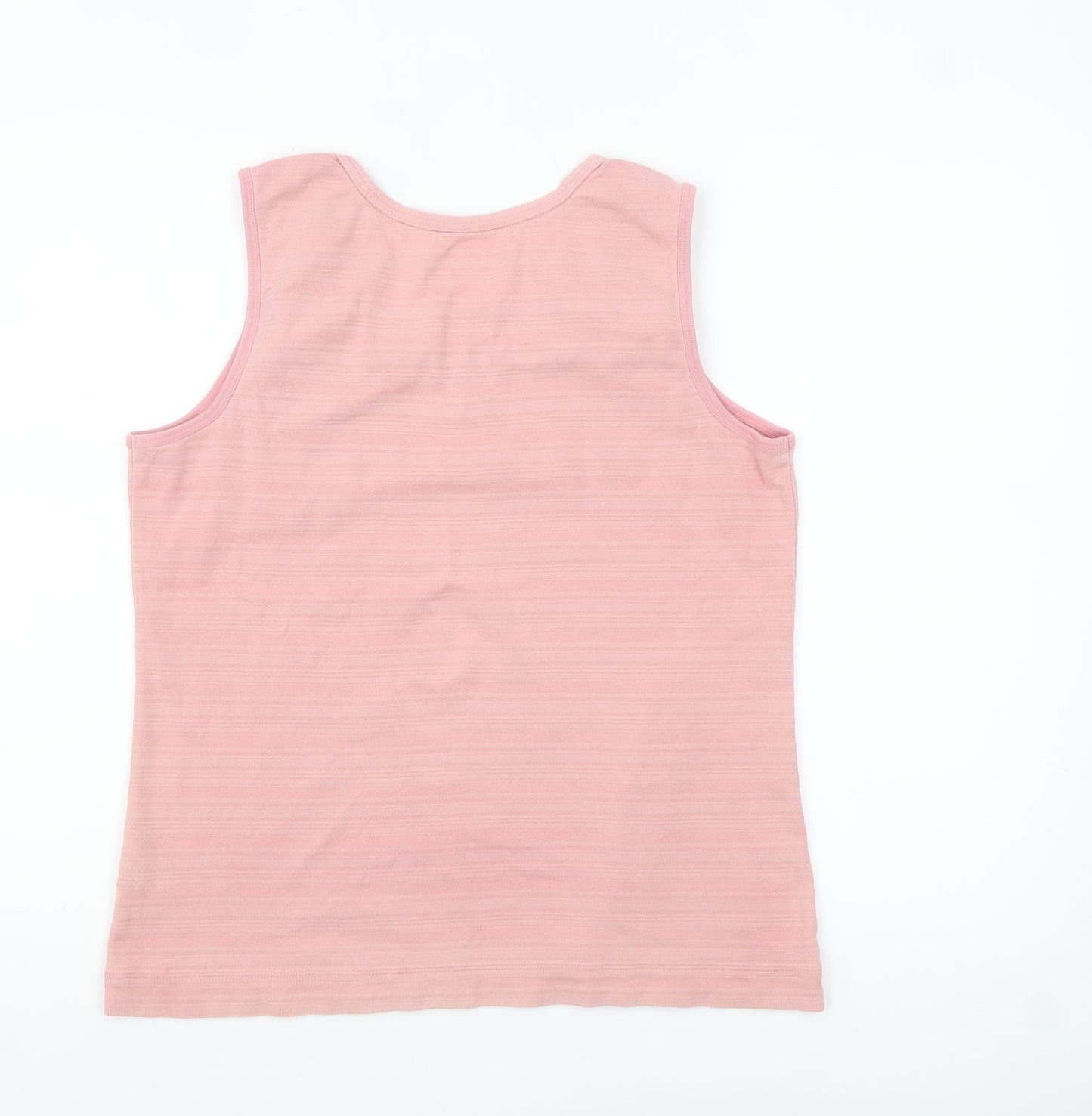 Lands' End Women's Pink 100% Cotton Jersey Sleeveless Tank Top M