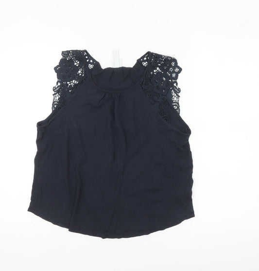 H&M Women’s Black Lace Sleeveless Camisole Blouse Size 12