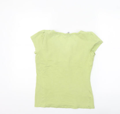 Laura Ashley Women’s Green Cotton Short Sleeve T-Shirt UK 12