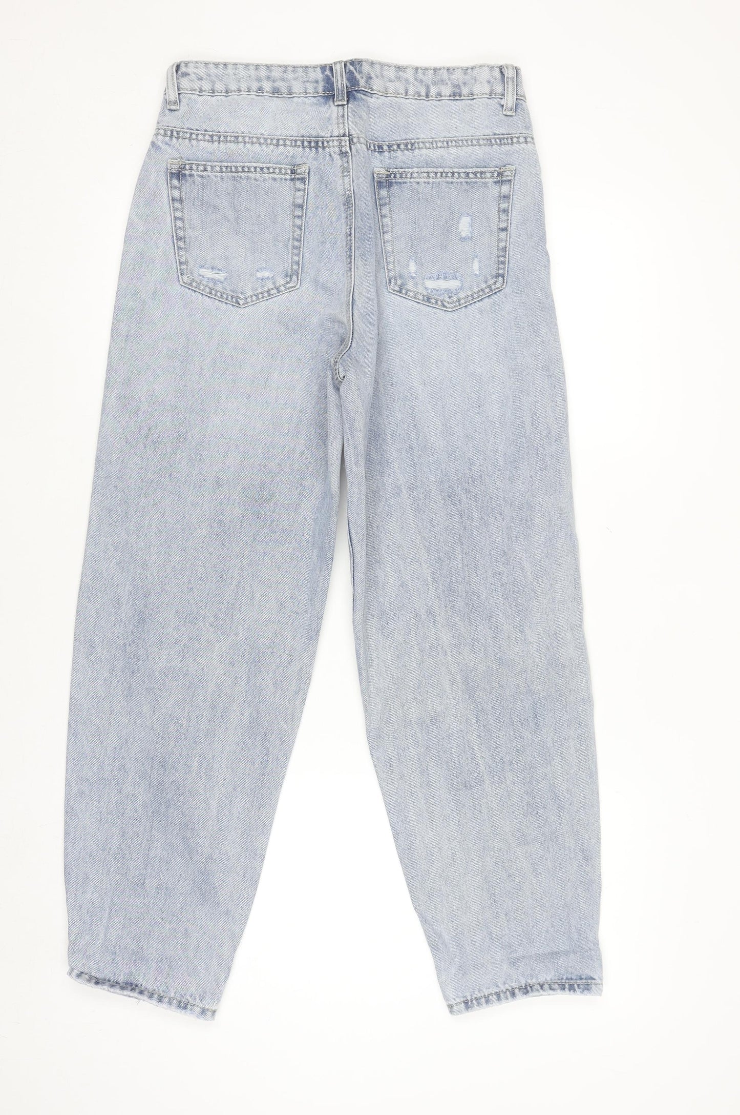 Hailys Women Blue Relaxed Fit High Rise Tapered Denim Jeans M