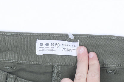 Primark Women’s Green Straight Denim Jeans Size 18 Regular Fit