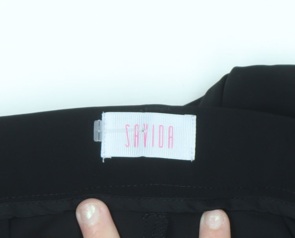 Savida Women’s Black Wide-Leg Dress Pants Size 12 Tailored Fit