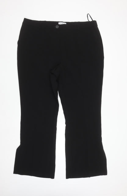 Gallery Womens Black UK 20 Straight Dress Pants Workwear