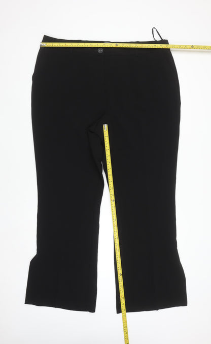 Gallery Womens Black UK 20 Straight Dress Pants Workwear
