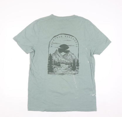 Mountain Warehouse Men’s Green Outdoor Graphic T-Shirt Size L Cotton