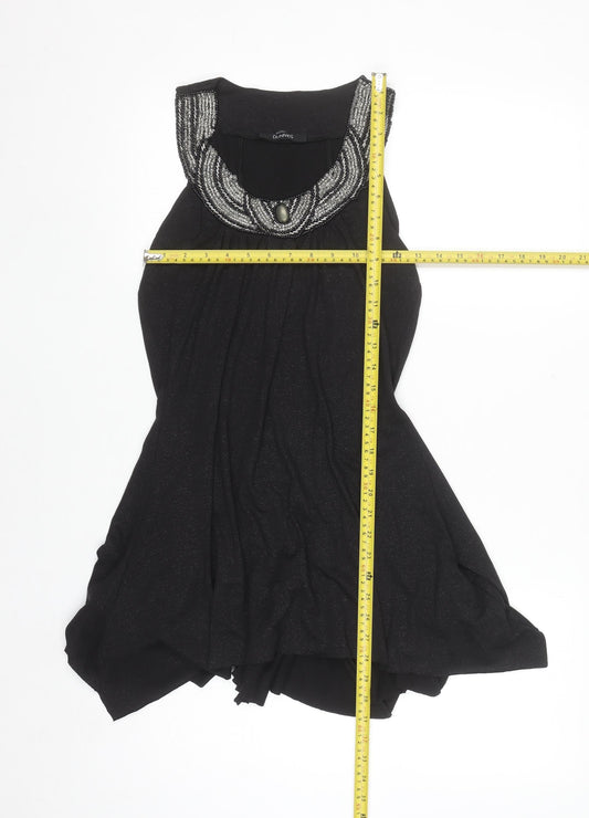 Dunnes Women’s Black Beaded A-Line Sleeveless Party Dress Size 10