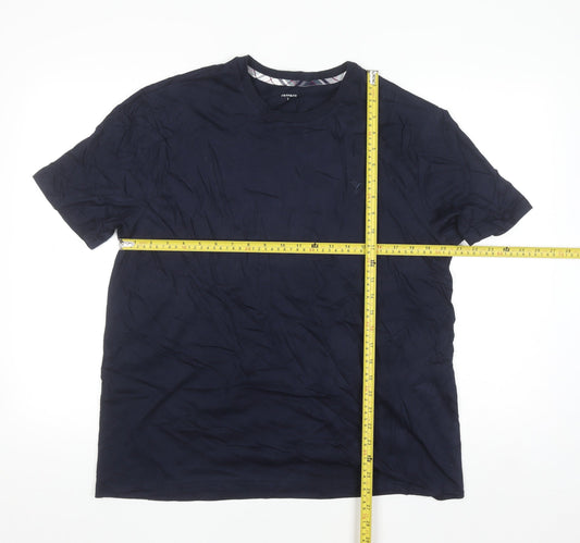 JEFF&CO Men's Blue Cotton Crew Neck Short Sleeve T-Shirt L