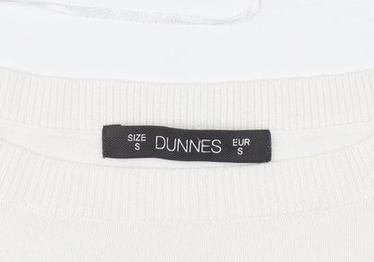 Dunnes Women's White Short Flared Sleeve Knit Jumper Size S