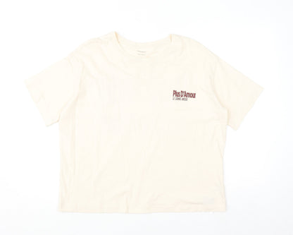 Dunnes Stores Men Ivory Graphic Oversized Cotton T-Shirt M