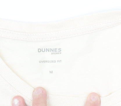 Dunnes Stores Men Ivory Graphic Oversized Cotton T-Shirt M